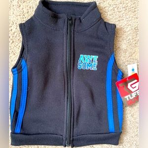 NEW Tuff Guys Awesome Boys Baby Zipper Jacket Black Sleeveless Vest Size 12M